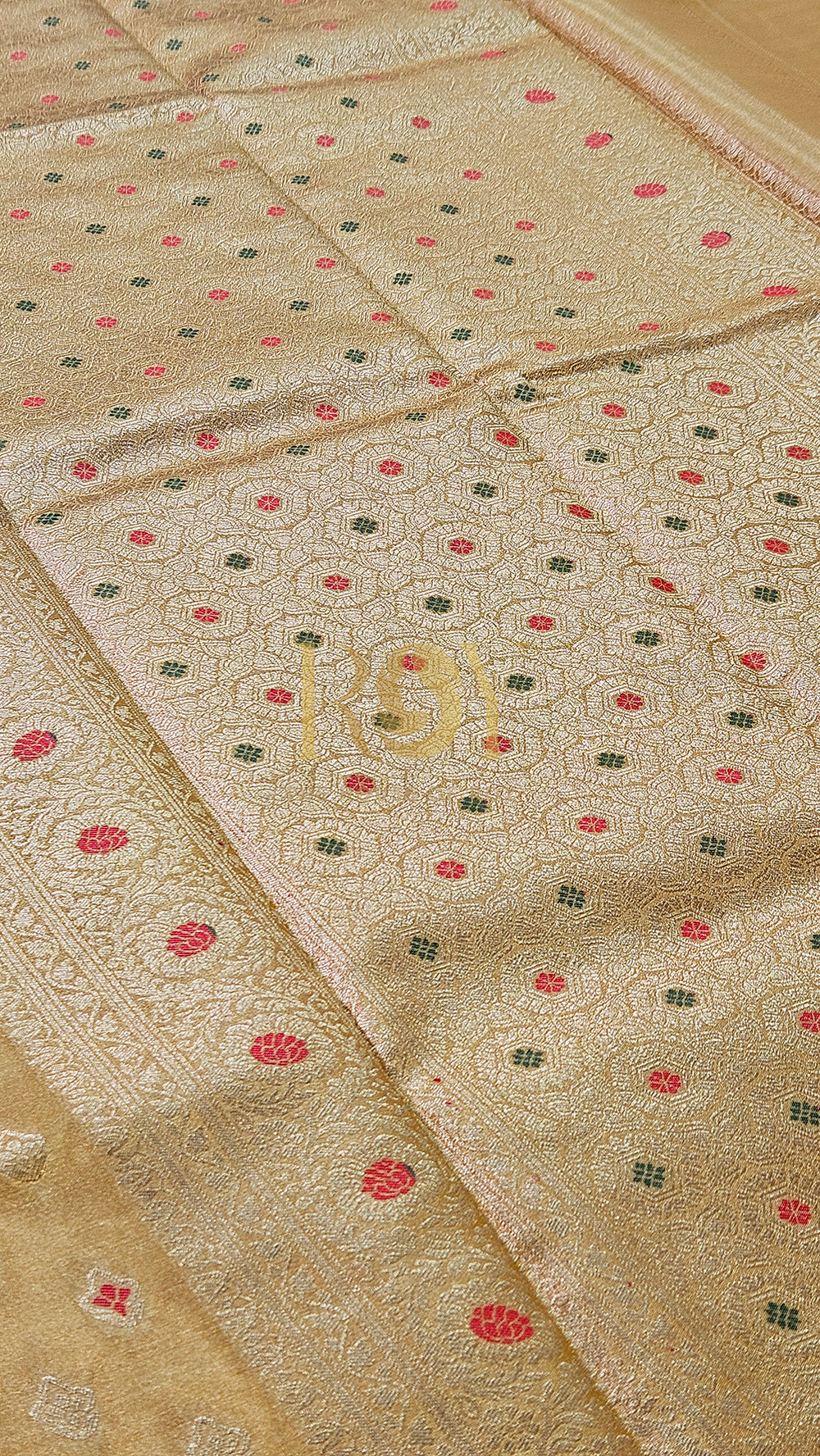 Banarasi tissue silk pastel yellow