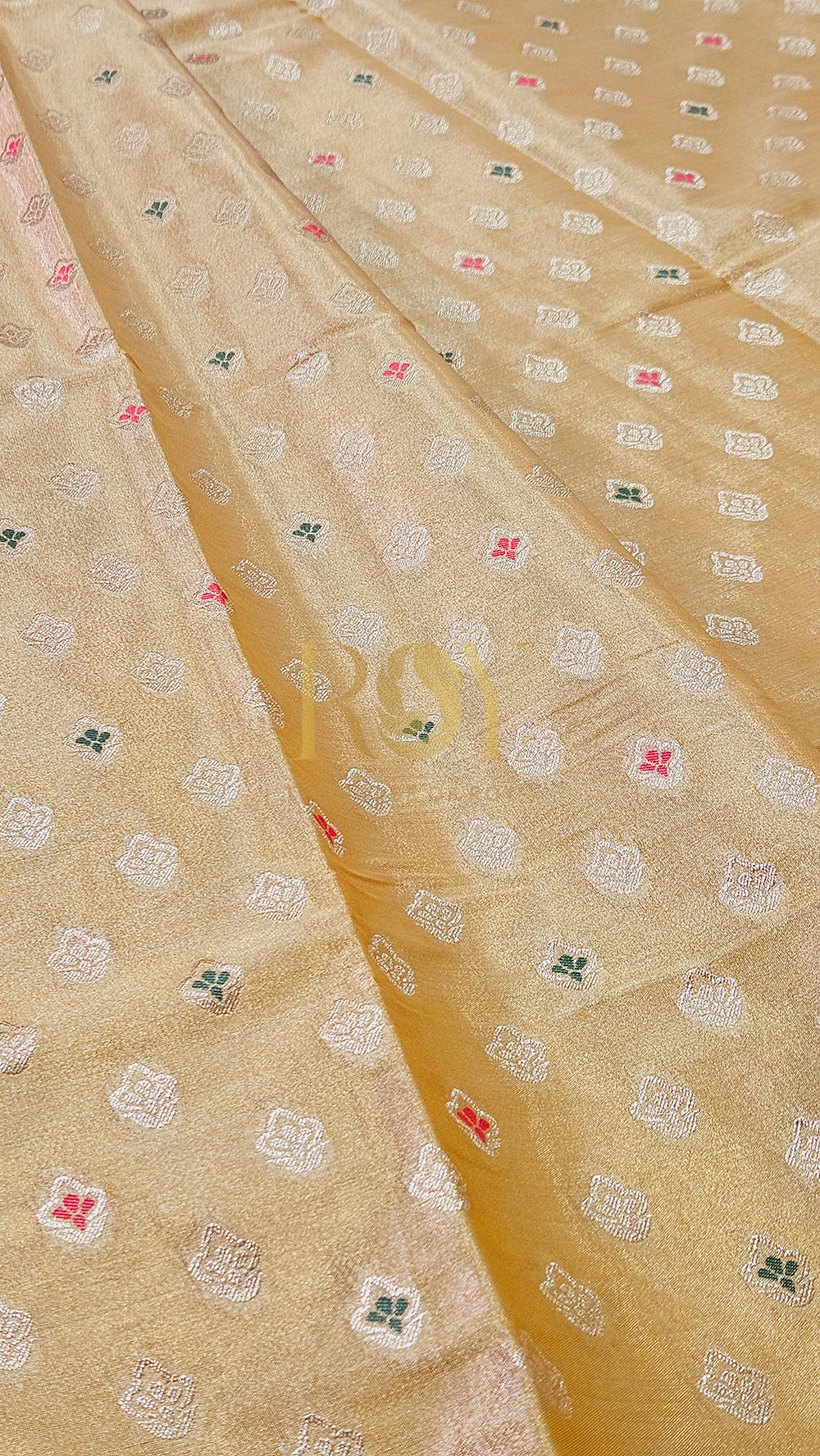 Banarasi tissue silk pastel yellow