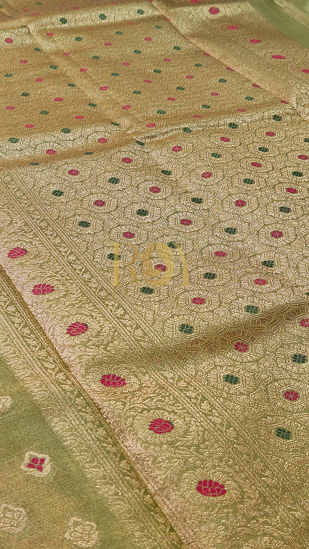 Banarasi tissue silk pastel yellow