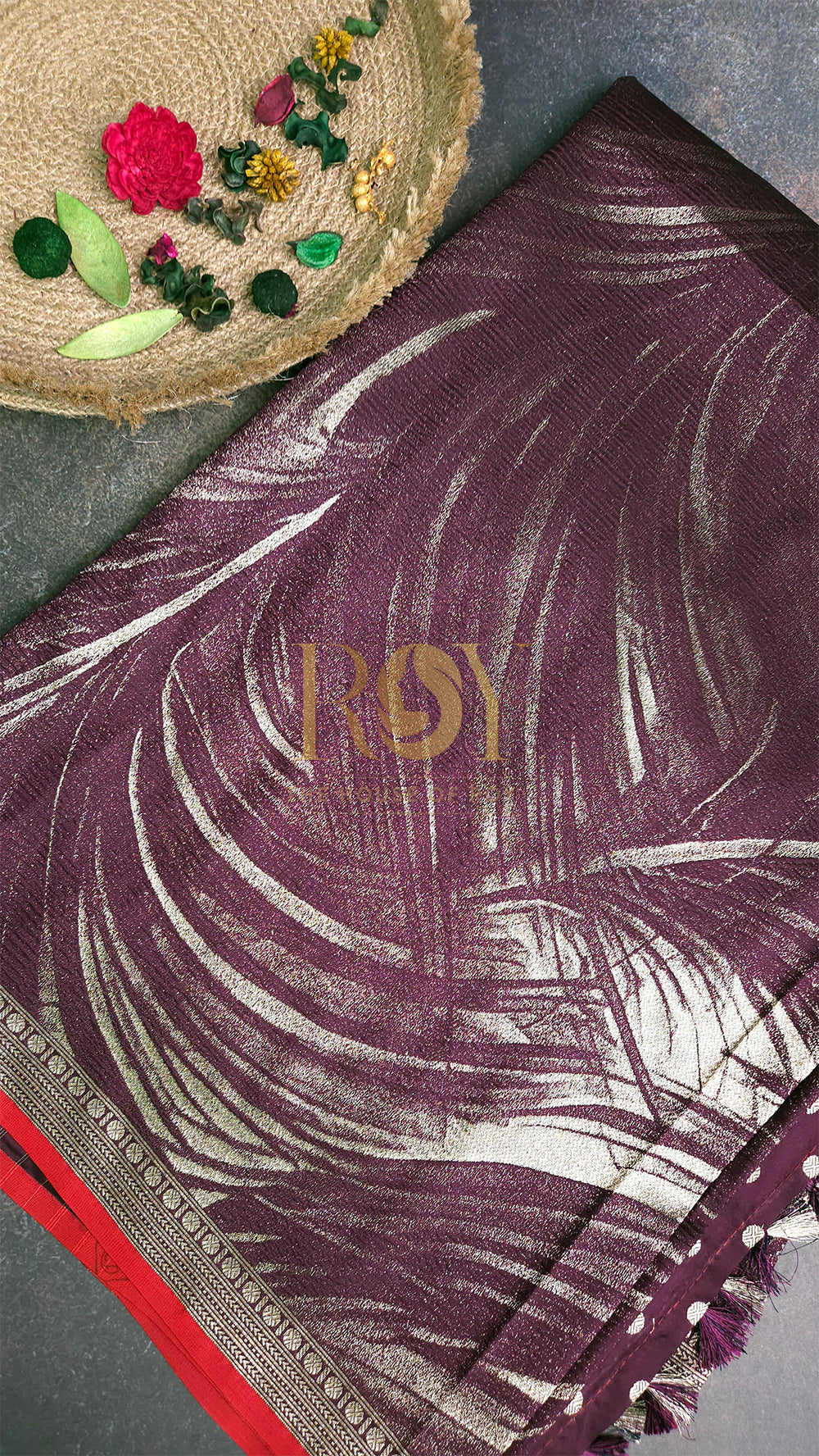 Purple stardust silk saree