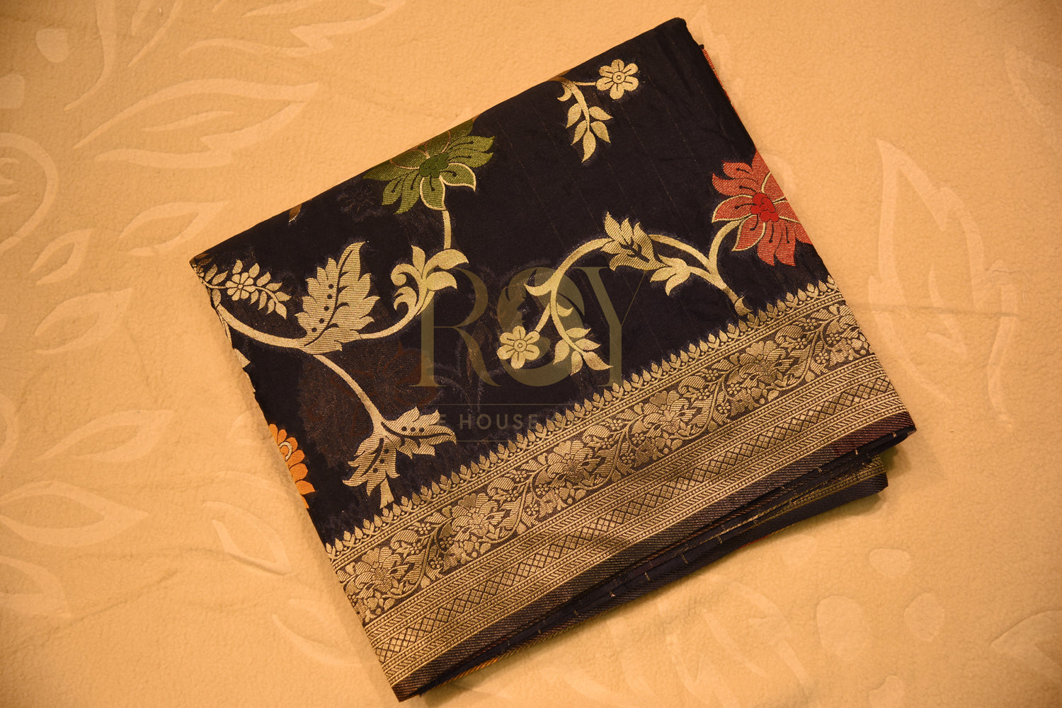 Banarasi kora silk Navy Blue