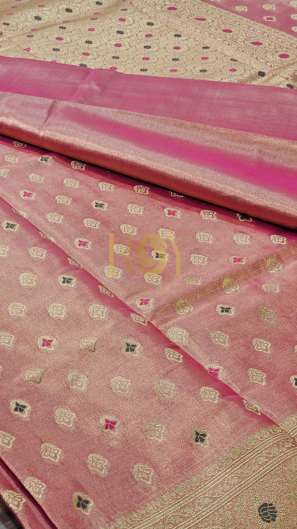 Banarasi tissue silk pink