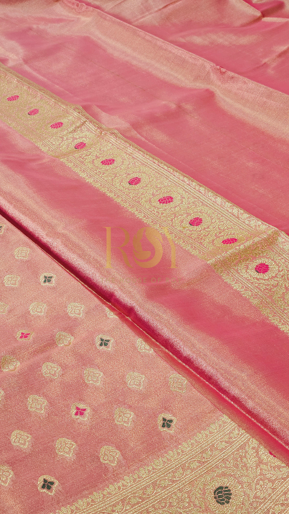 Banarasi tissue silk pink