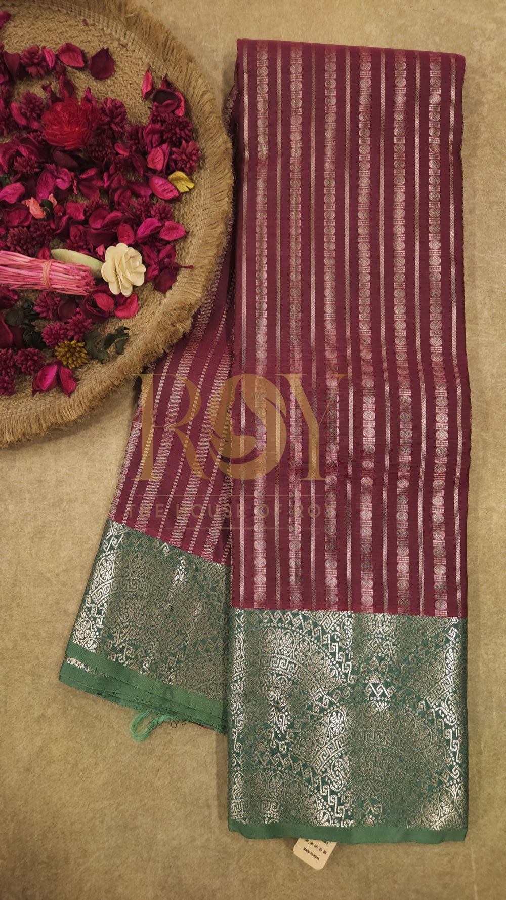 Berry Pure silk saree