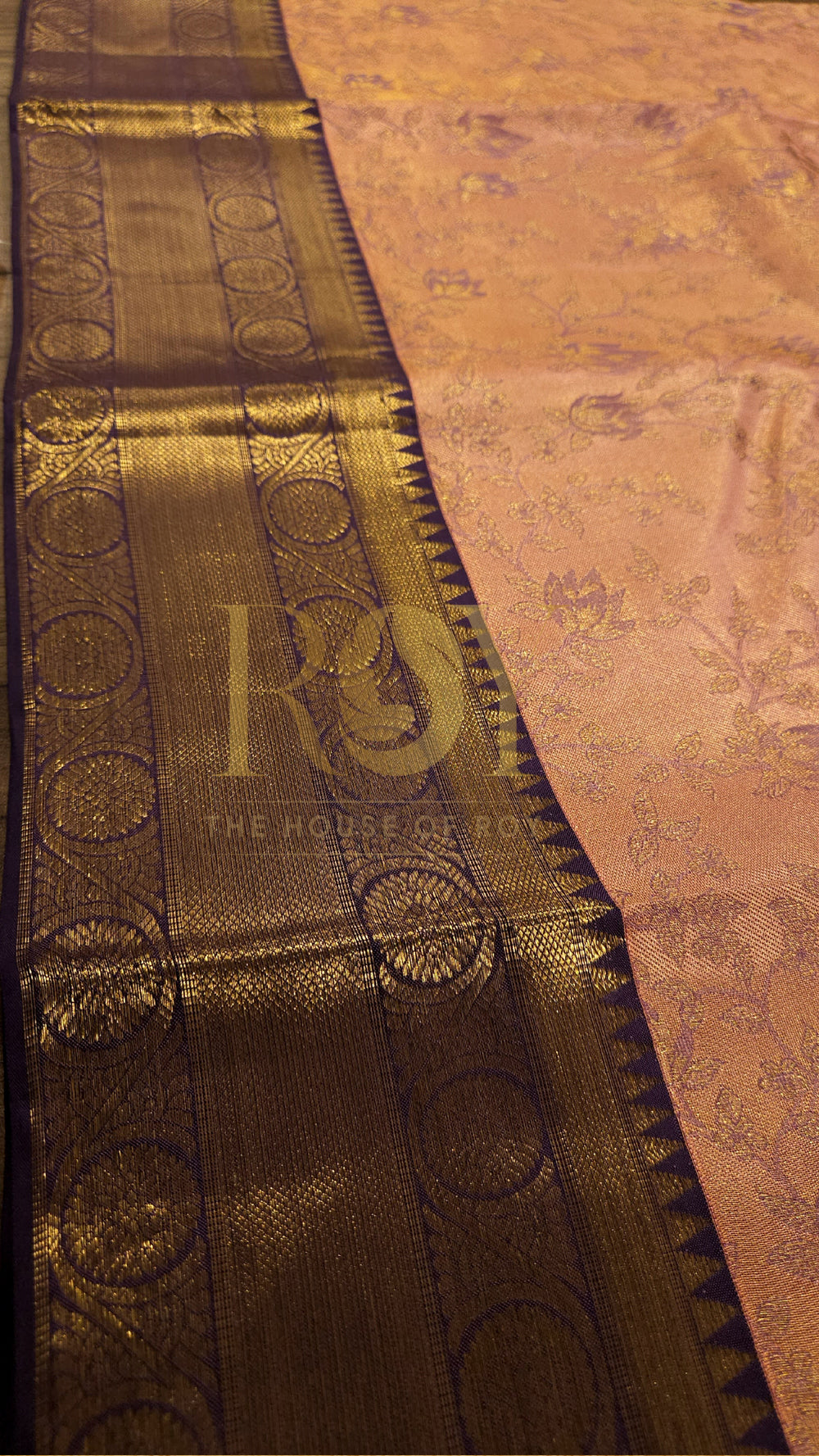 British rose Kancheepuram pure soft silk