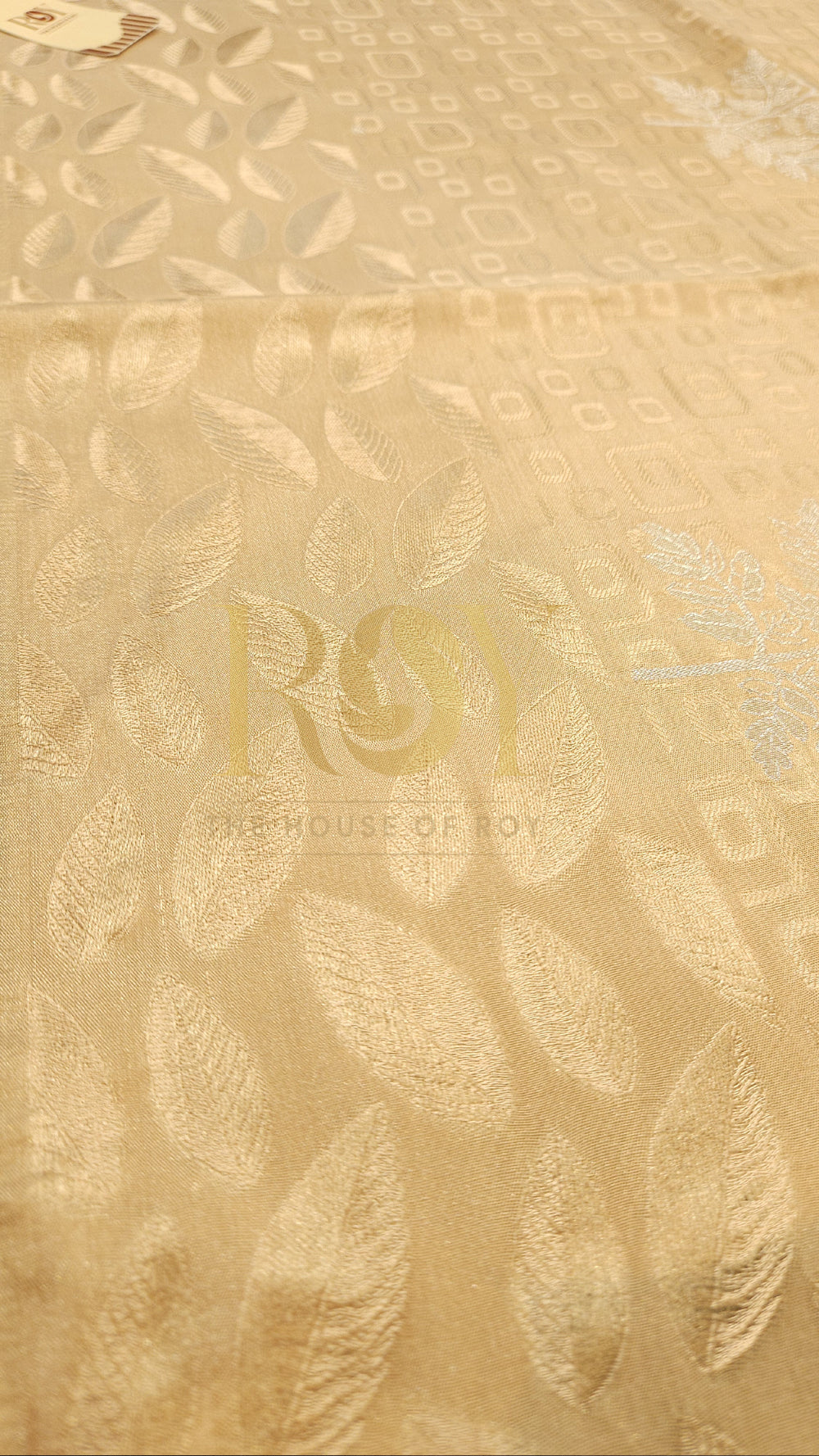 Cream embossed soft silk