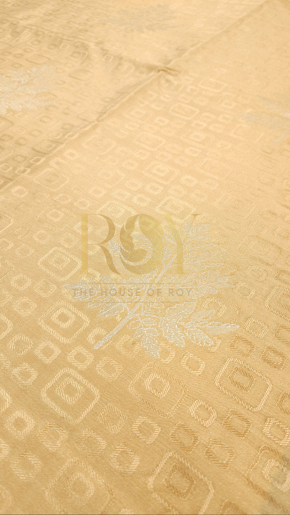 Cream embossed soft silk