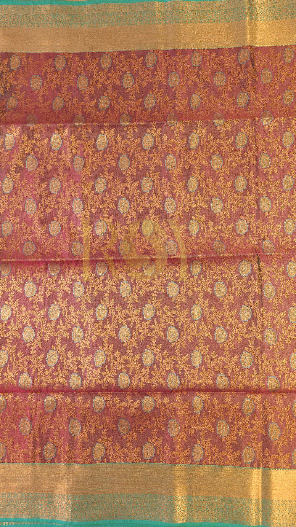 Deep maroon kodi brocade silk saree&nbsp;