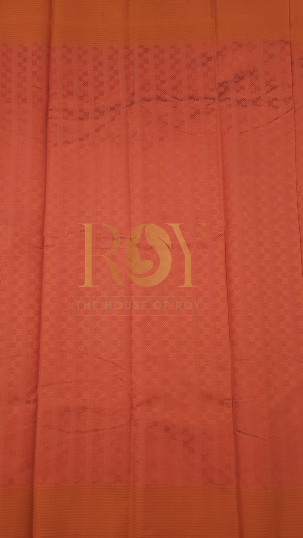 Embossed Silk cotton Saree fire orange