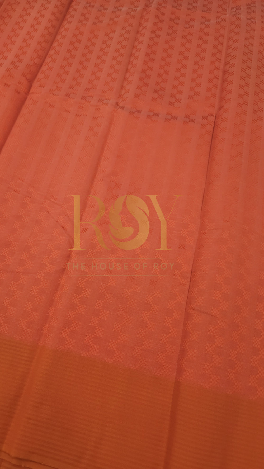 Embossed Silk cotton Saree fire orange