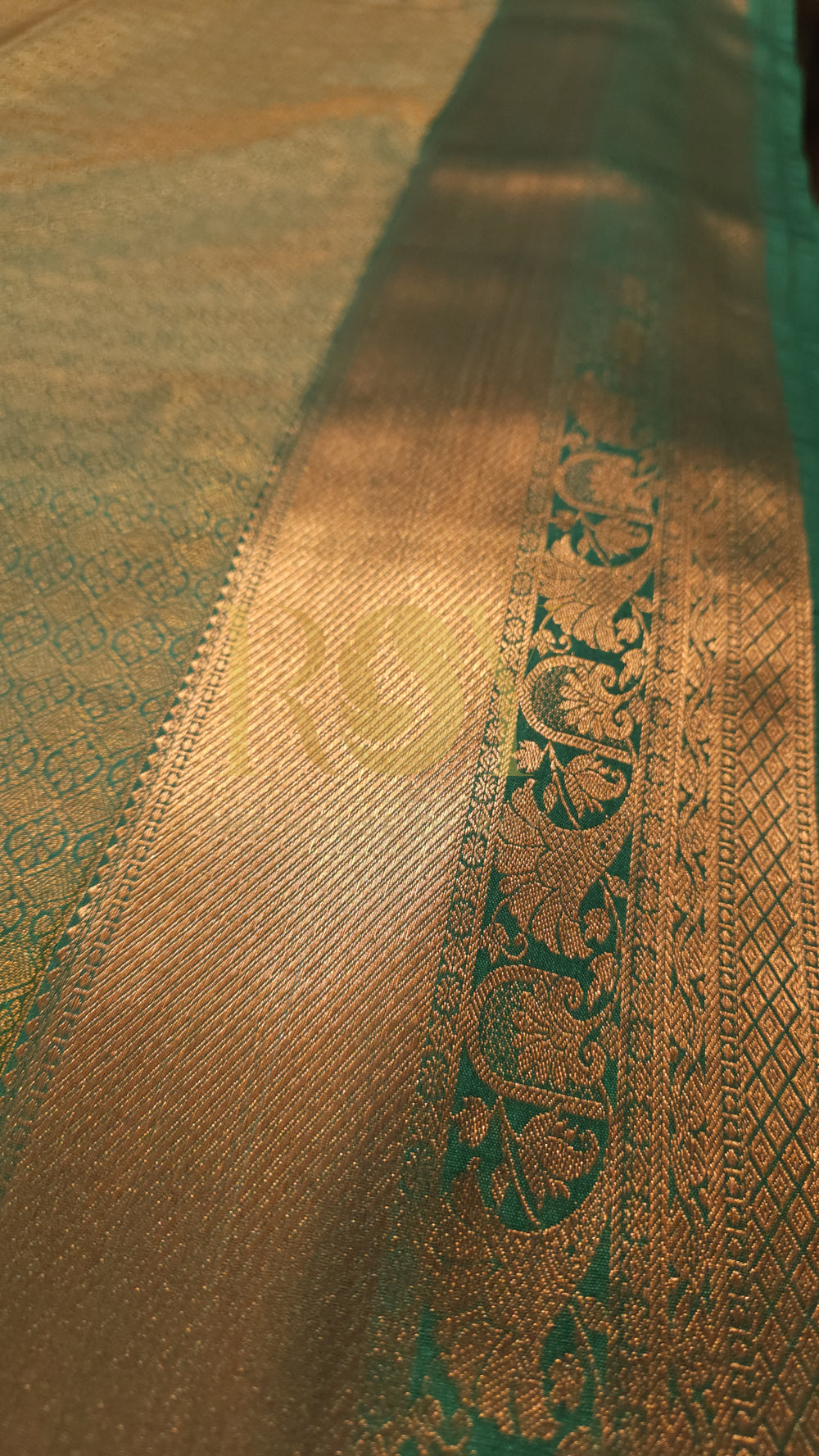 Green jacquard soft silk