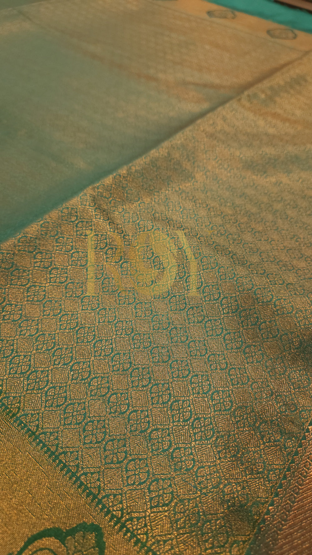 Green jacquard soft silk