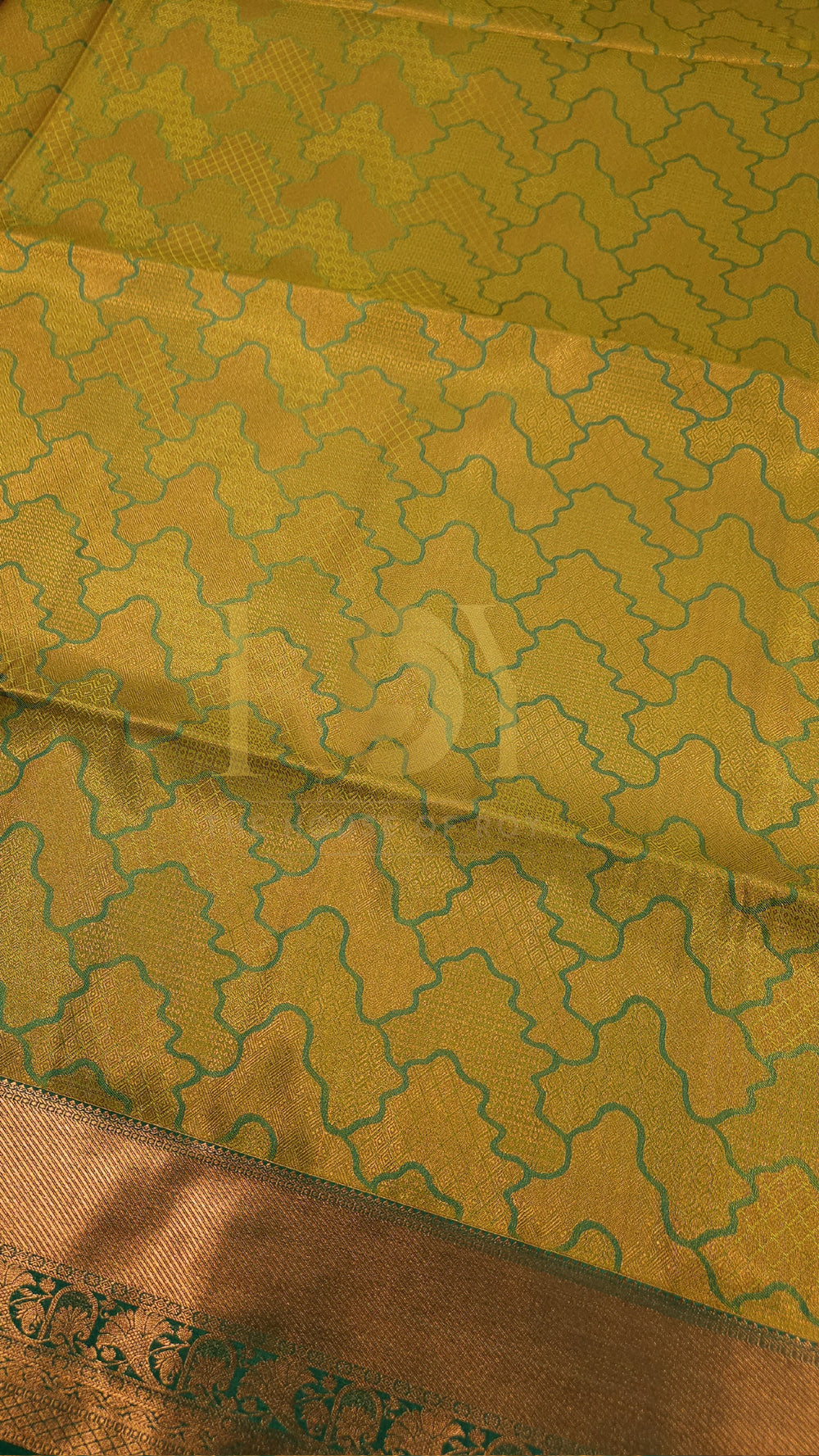 Green jacquard soft silk