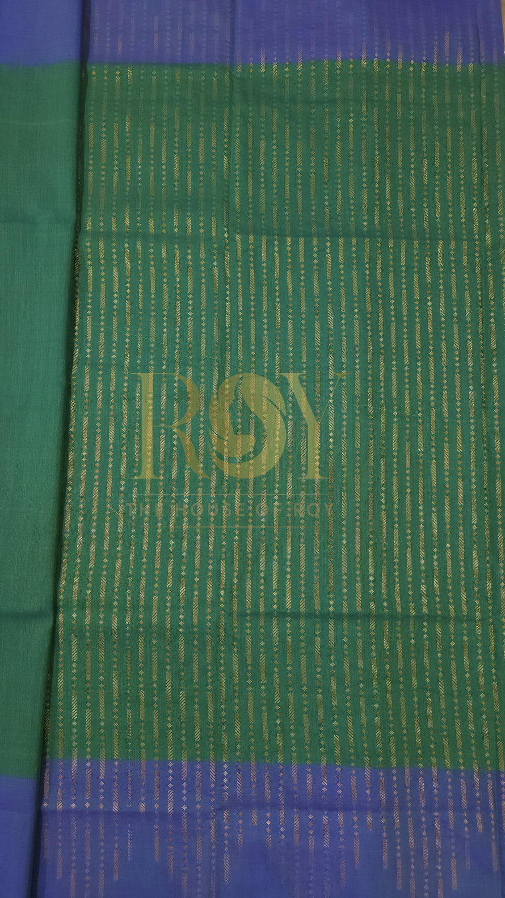 Handloom Silk cotton Saree lush green