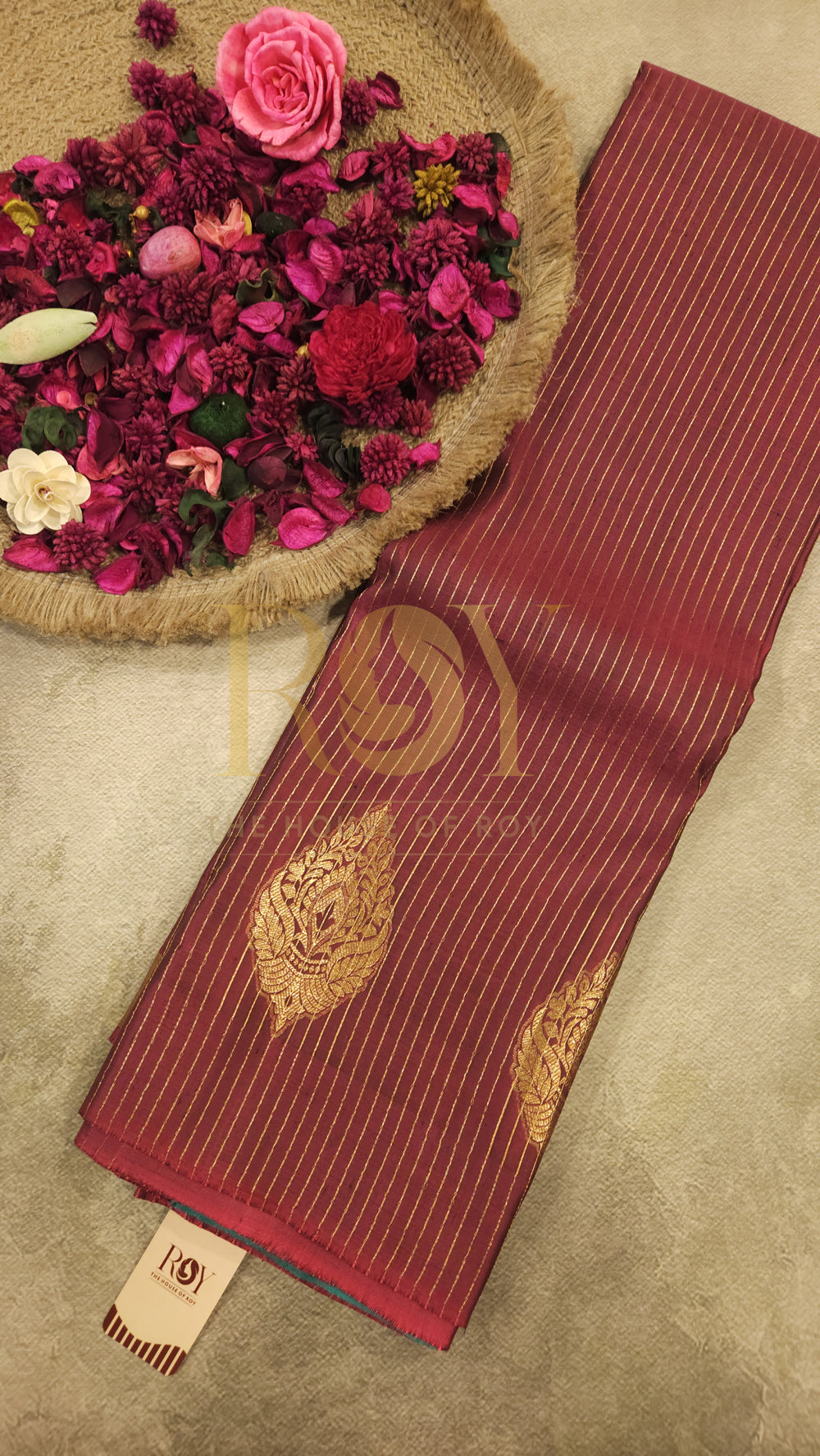 Pure silk Kum Kum red saree