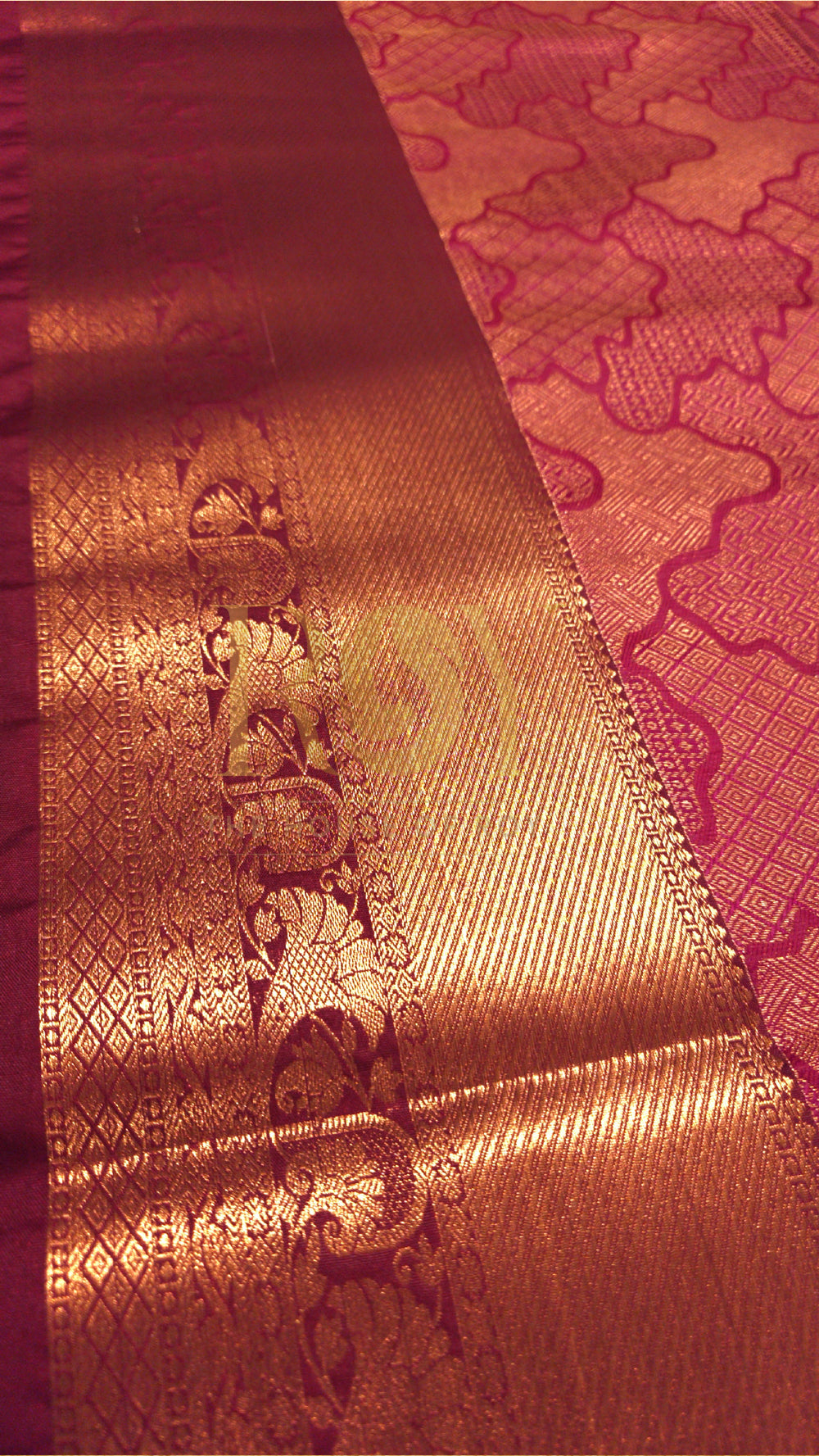 Kum kum pink jacquard soft silk