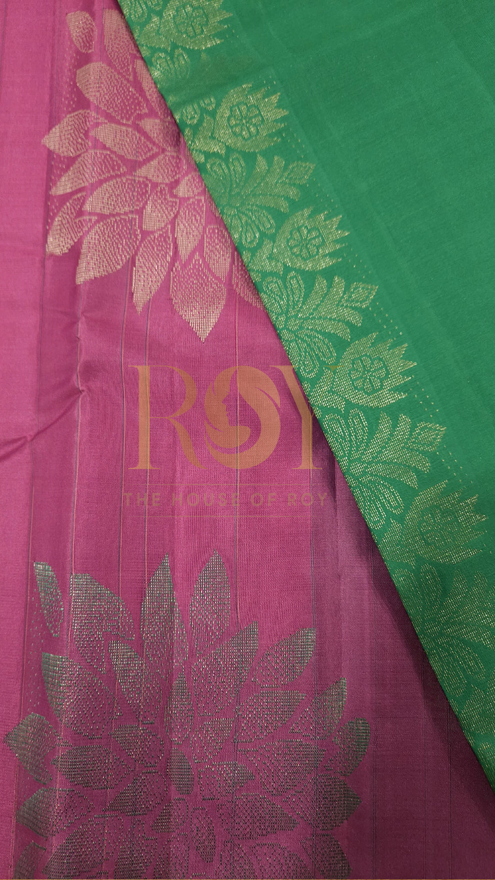 Lotus pink soft pure Kancheepuram silk saree