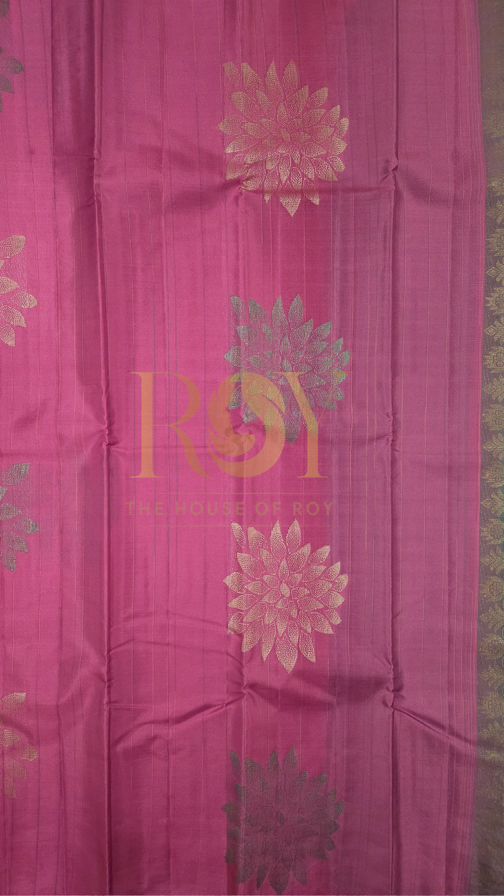 Lotus pink soft pure Kancheepuram silk saree