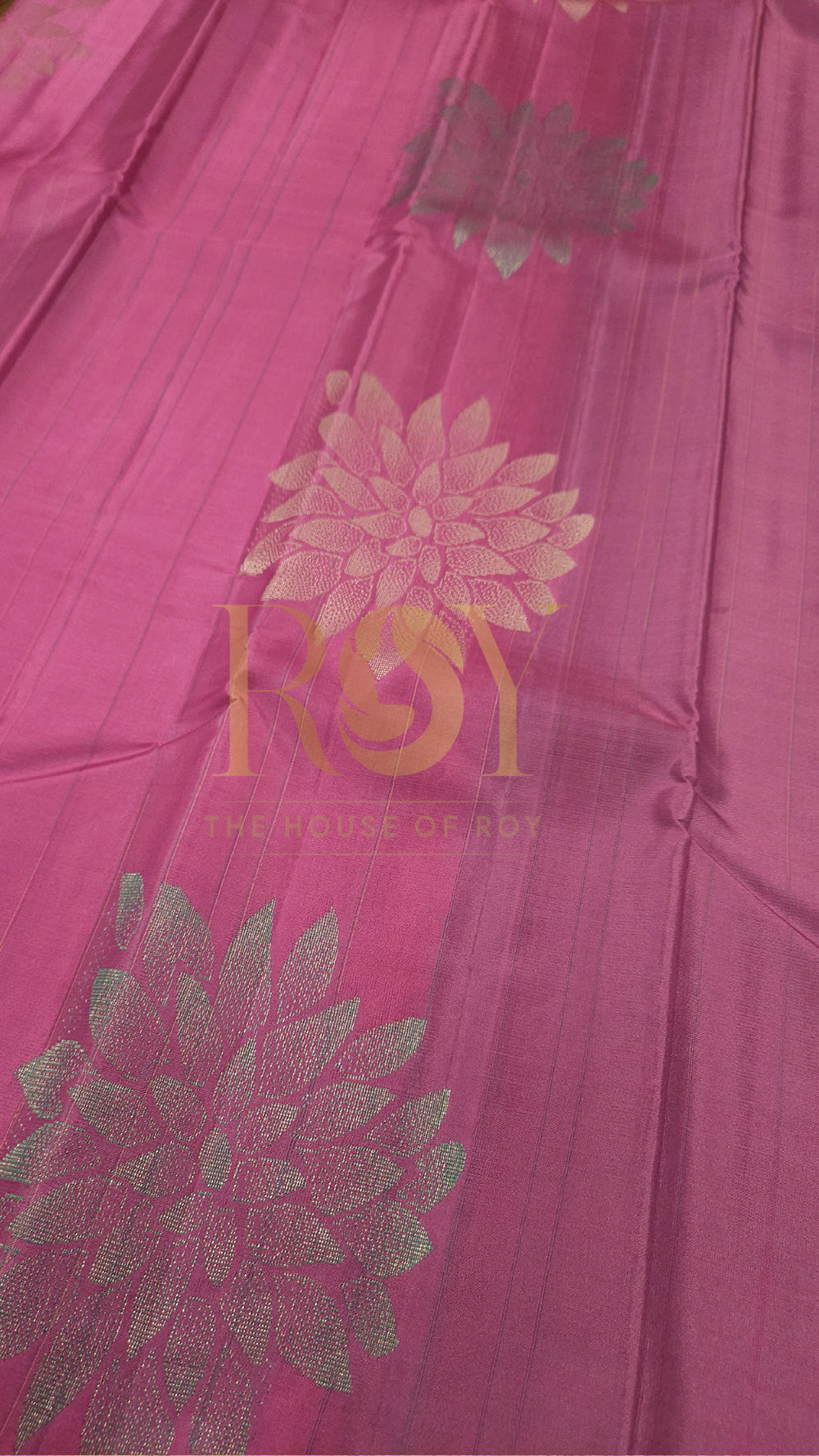 Lotus pink soft pure Kancheepuram silk saree