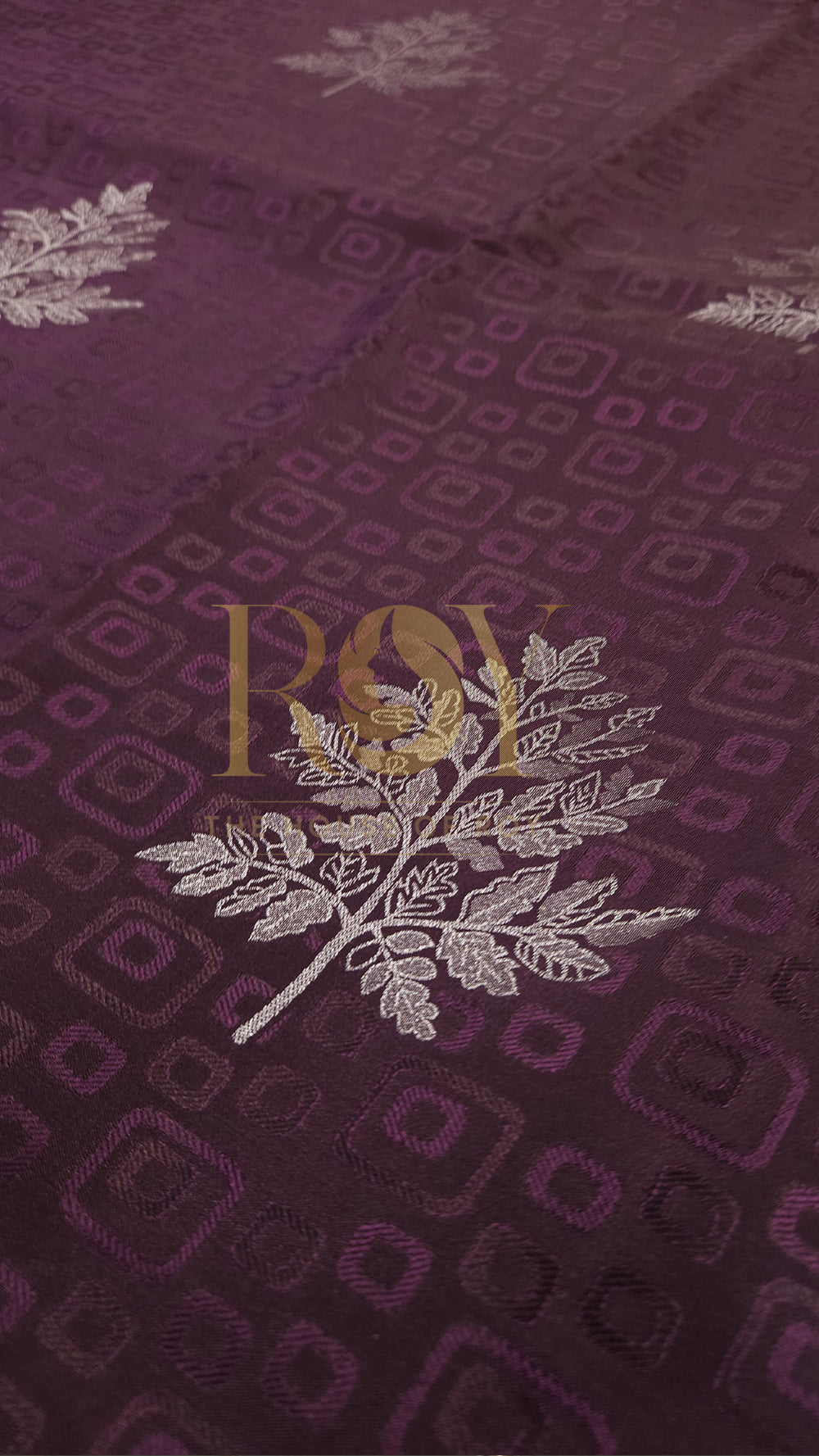 Maroon embossed soft silk