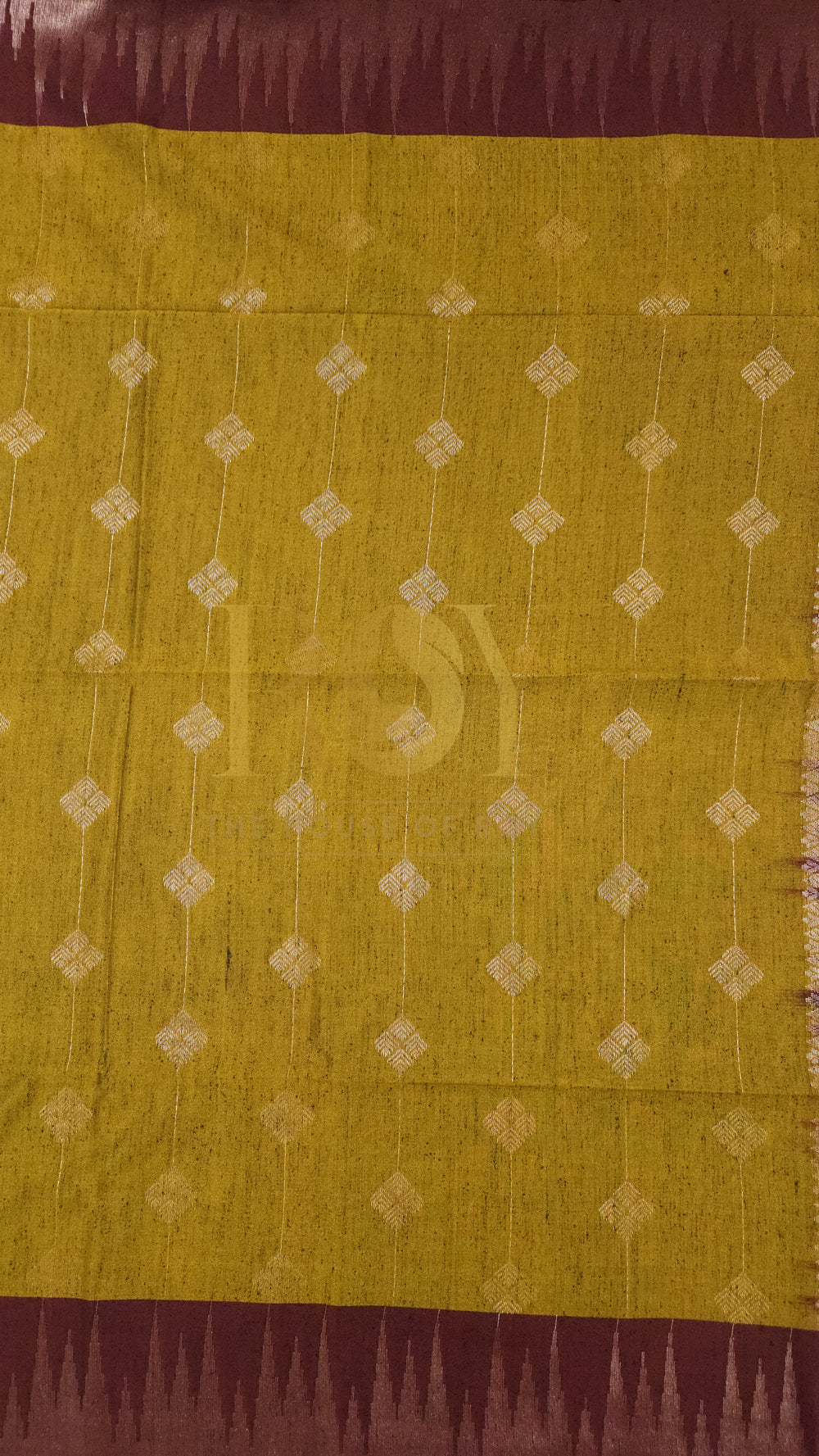 Mustard yellow slub silk