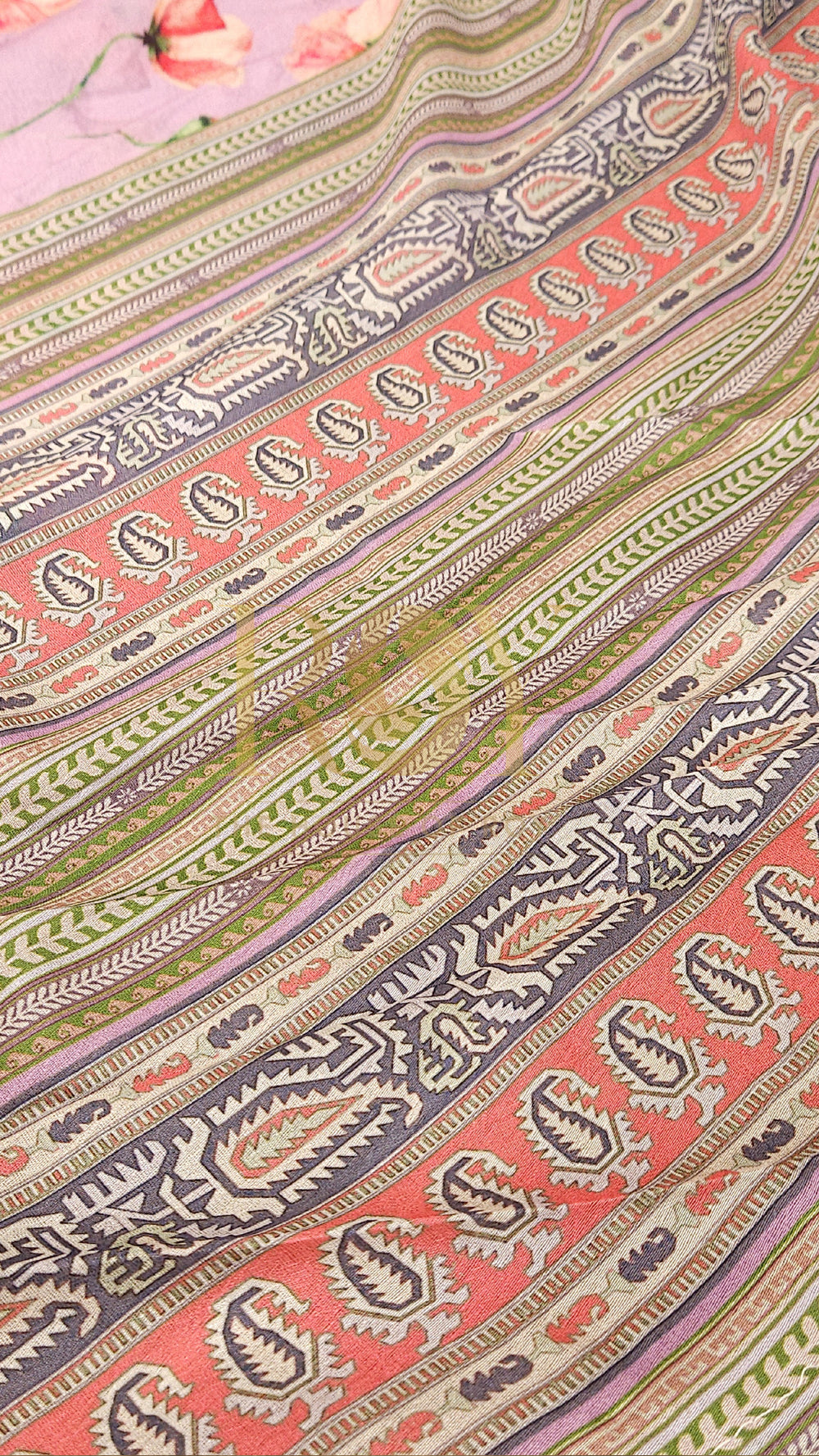 Onion pink digital Floral print saree