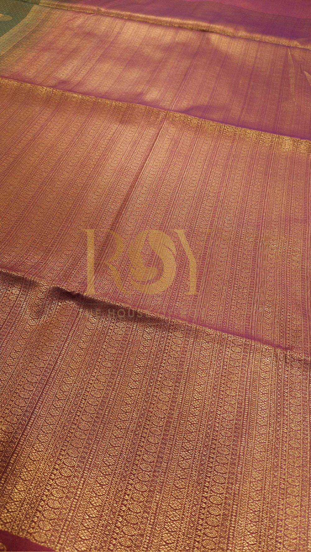 Pale aquamarine green vaira oosi soft silk saree