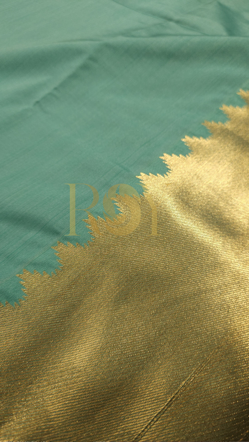 Pastel green jacquard soft silk