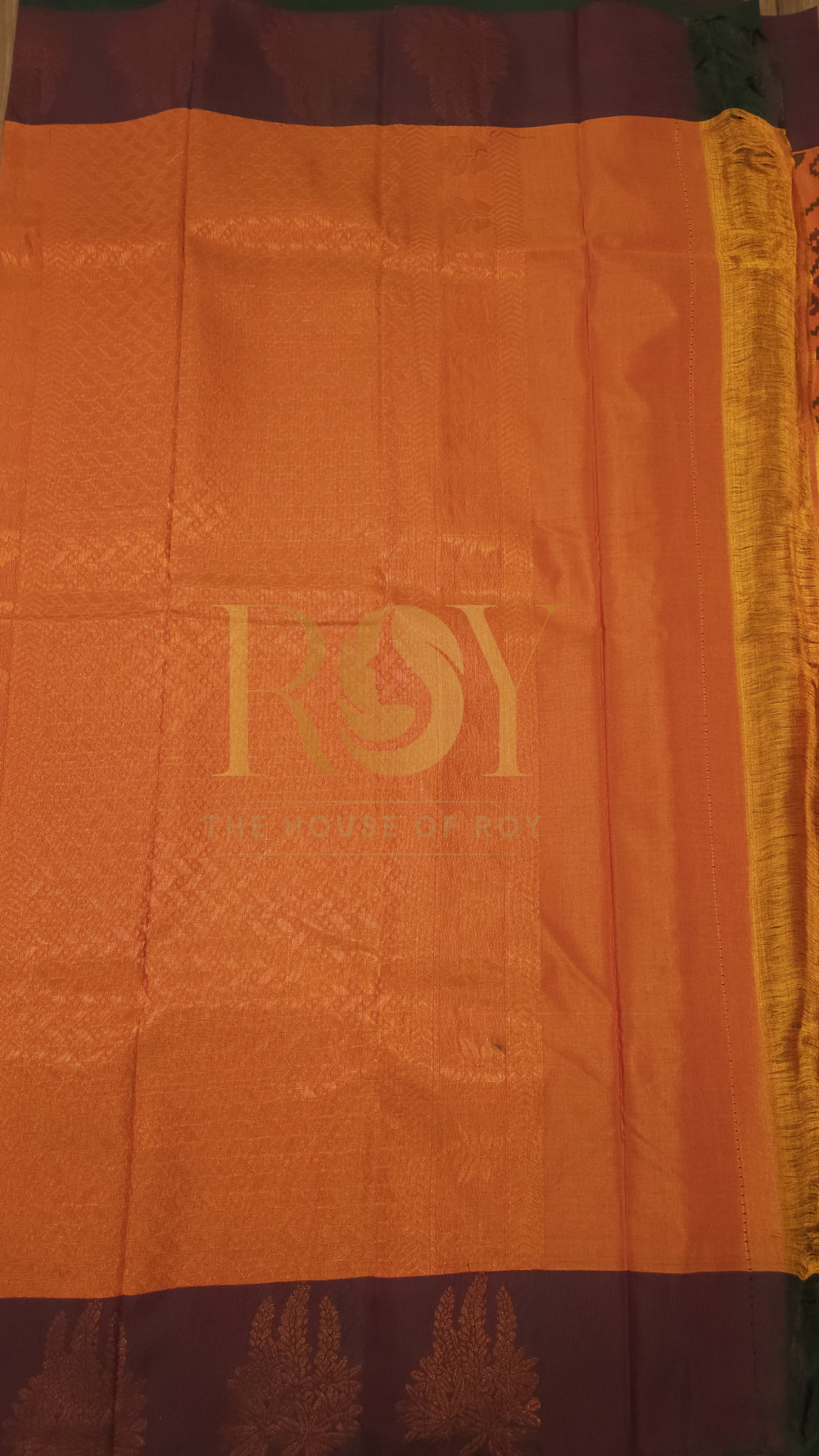 Patola print Silk cotton Saree orange