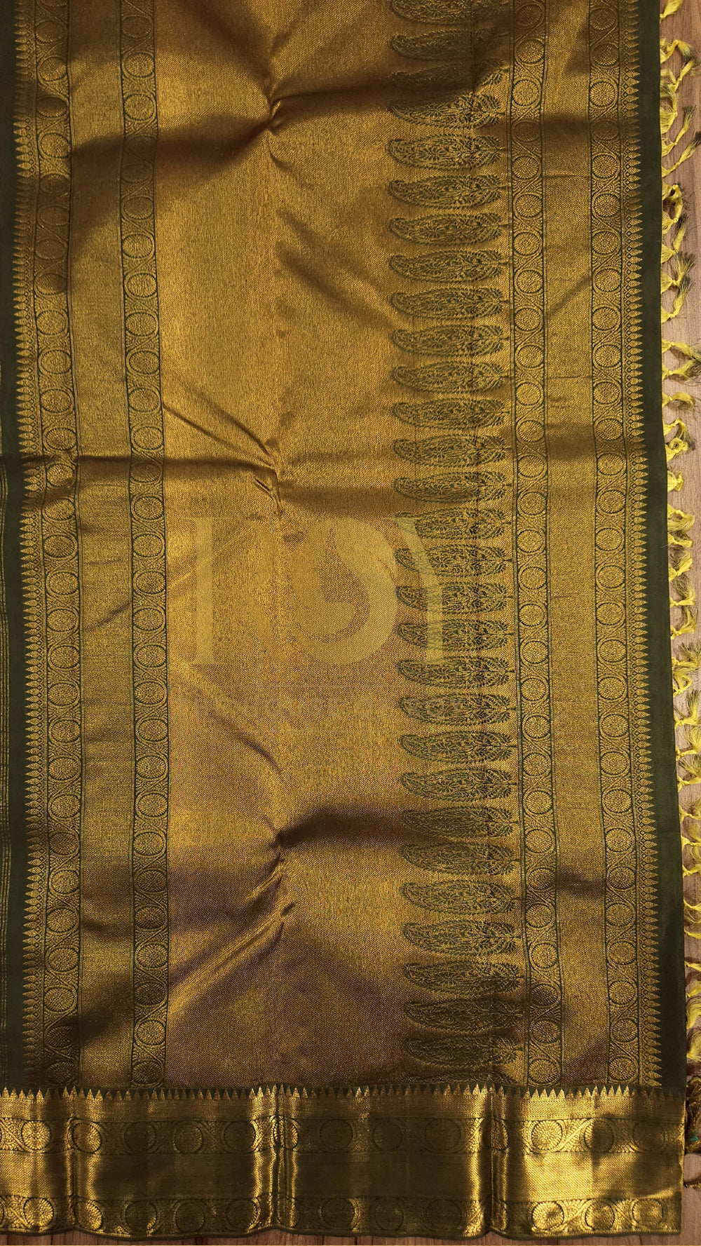 Pista green Kancheepuram pure soft silk