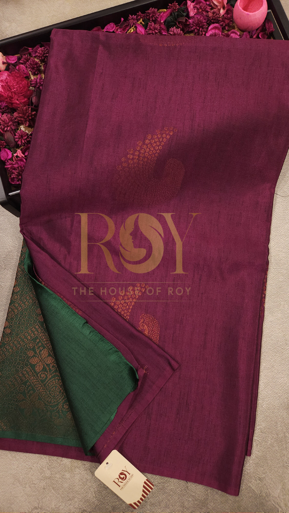 Plum soft slub silk