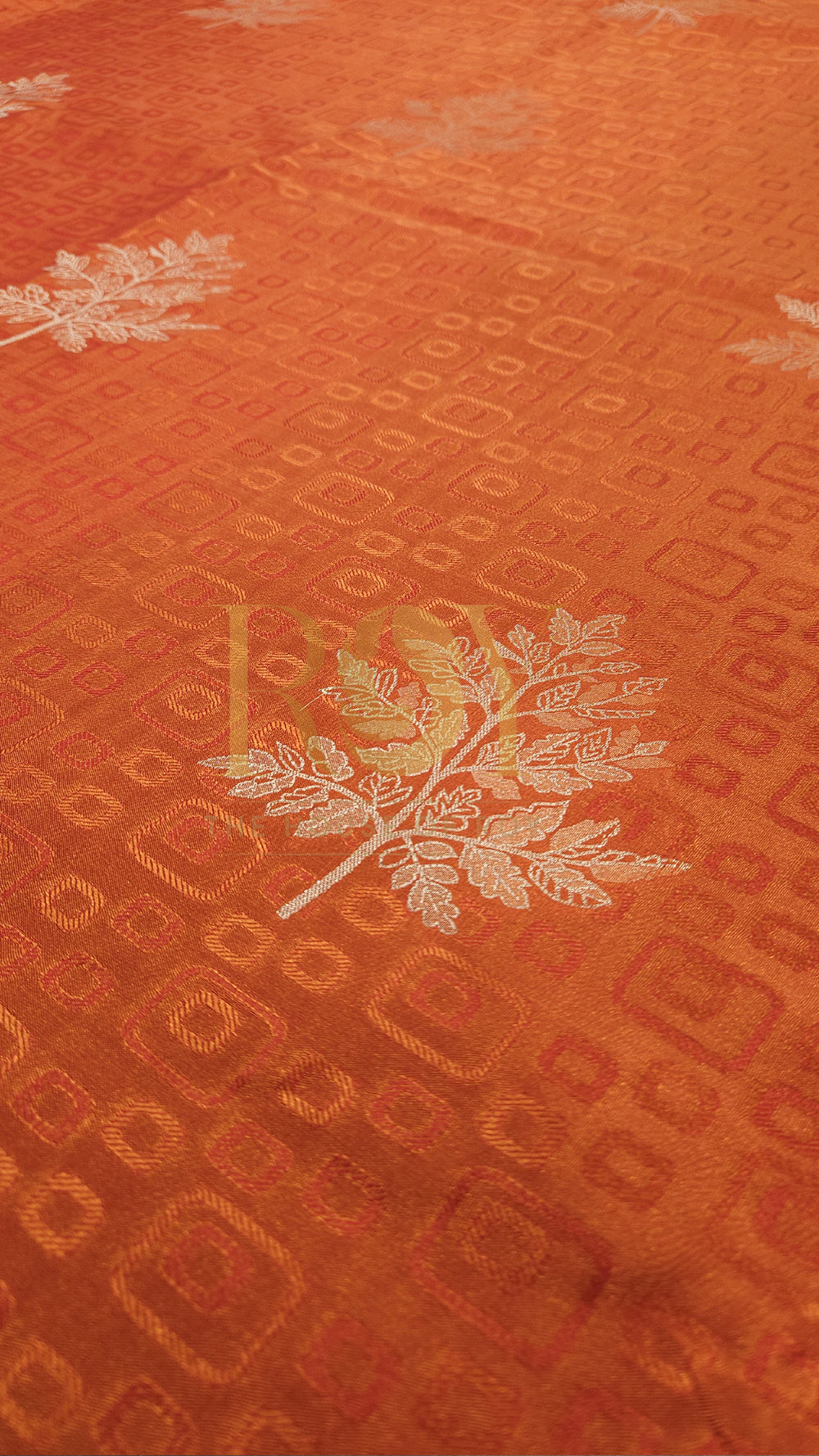 Pumpkin orange embossed soft silk