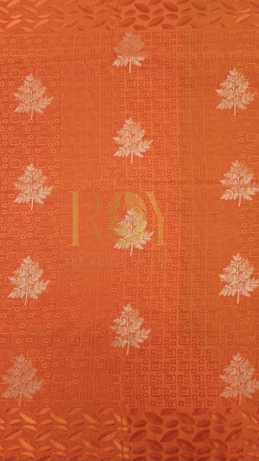 Pumpkin orange embossed soft silk