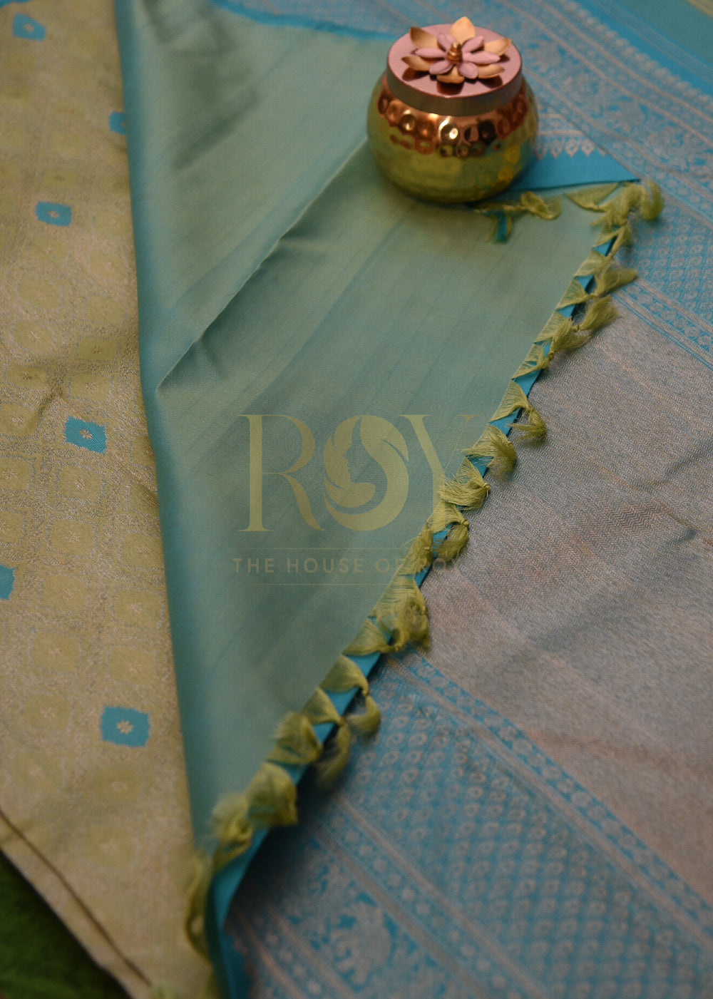 Pure kancheepuram green silk saree