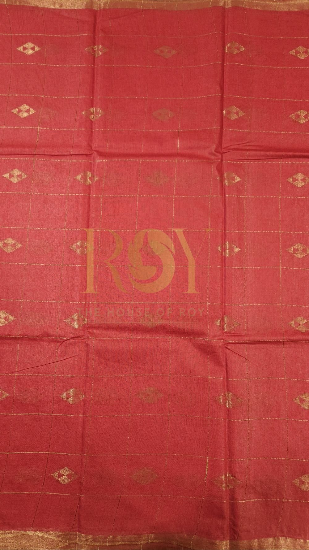 Red check Liva Cotton Saree