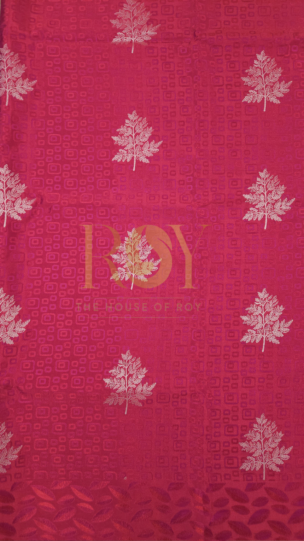 Ruby pink embossed soft silk