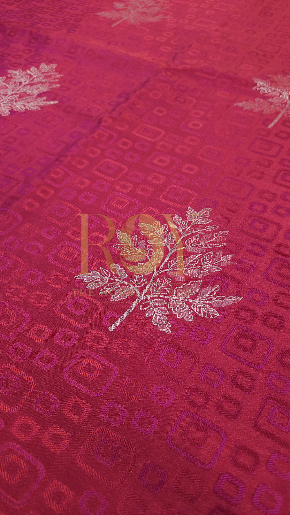 Ruby pink embossed soft silk