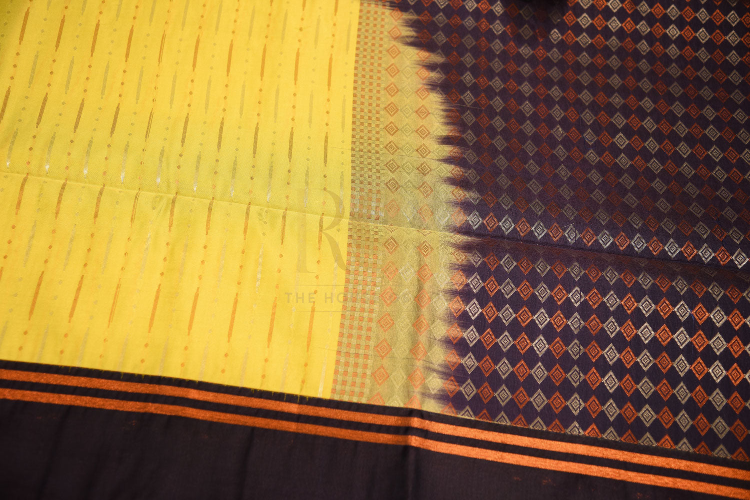 Pure viscose soft lemon yellow silk saree