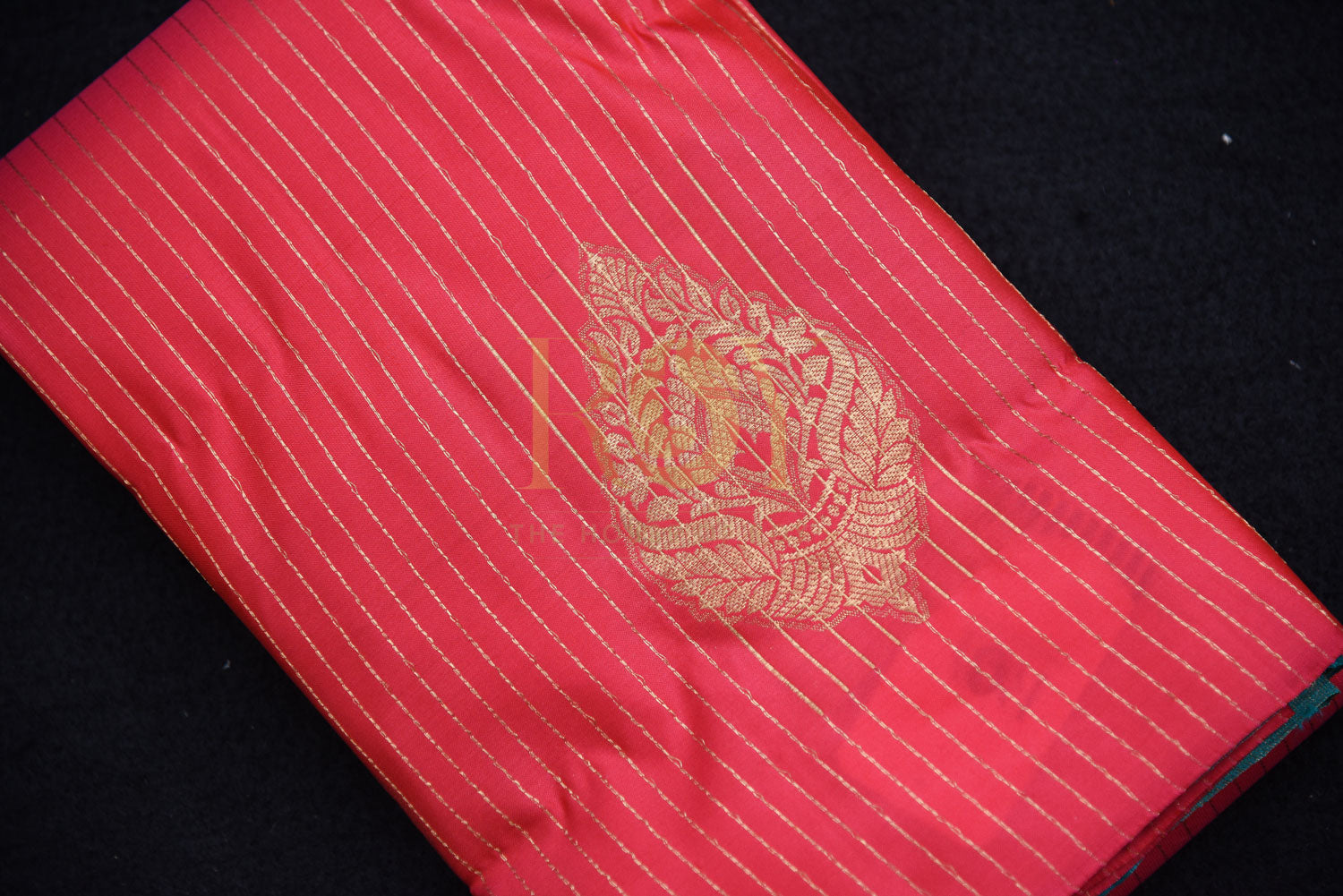 Pure silk tomato red saree