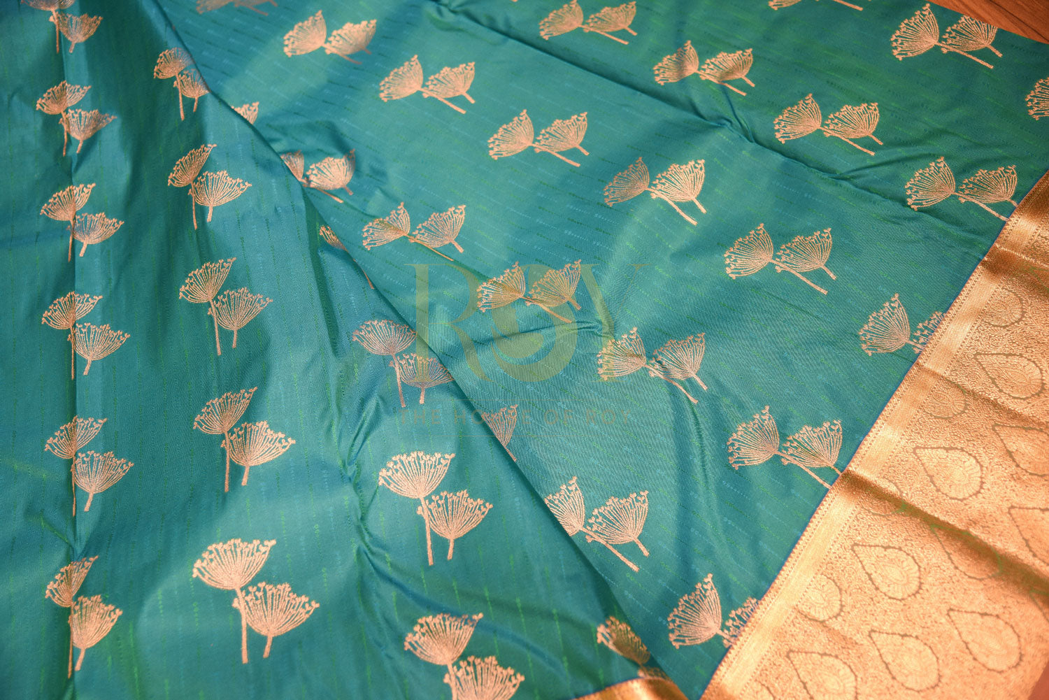 Pure Blue zari border silk saree