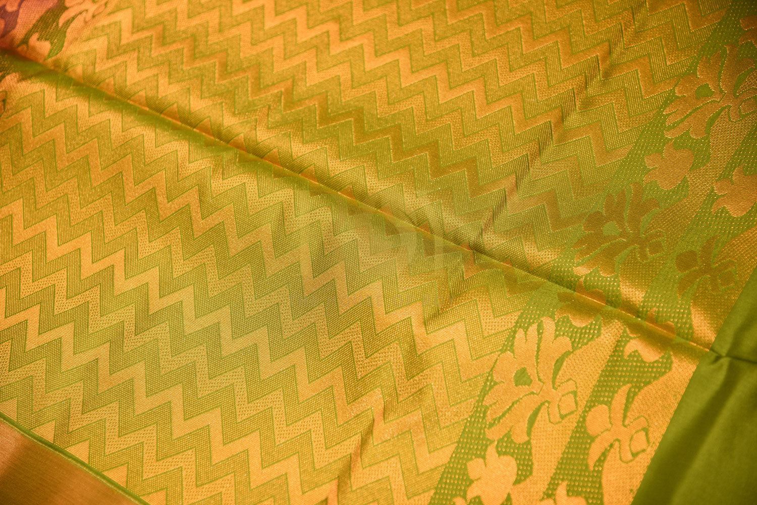 soft silk pink and olive green saree