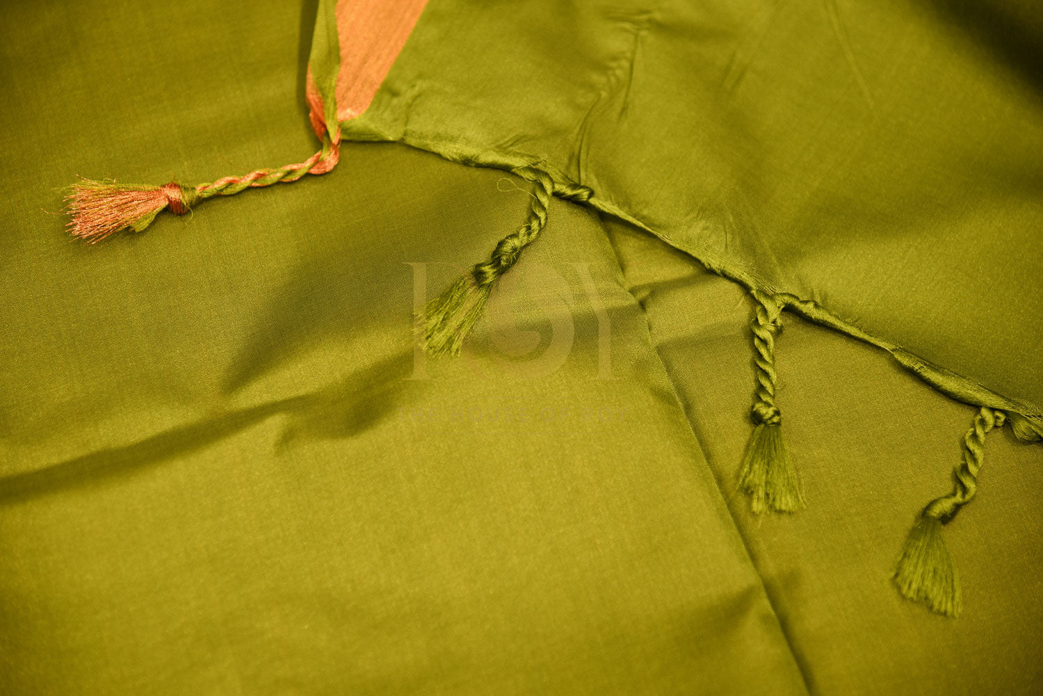 soft silk pink and olive green saree