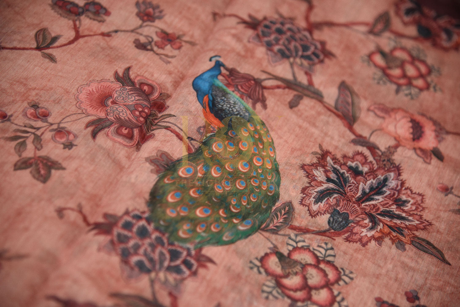 Katha Embroidery peacock saree