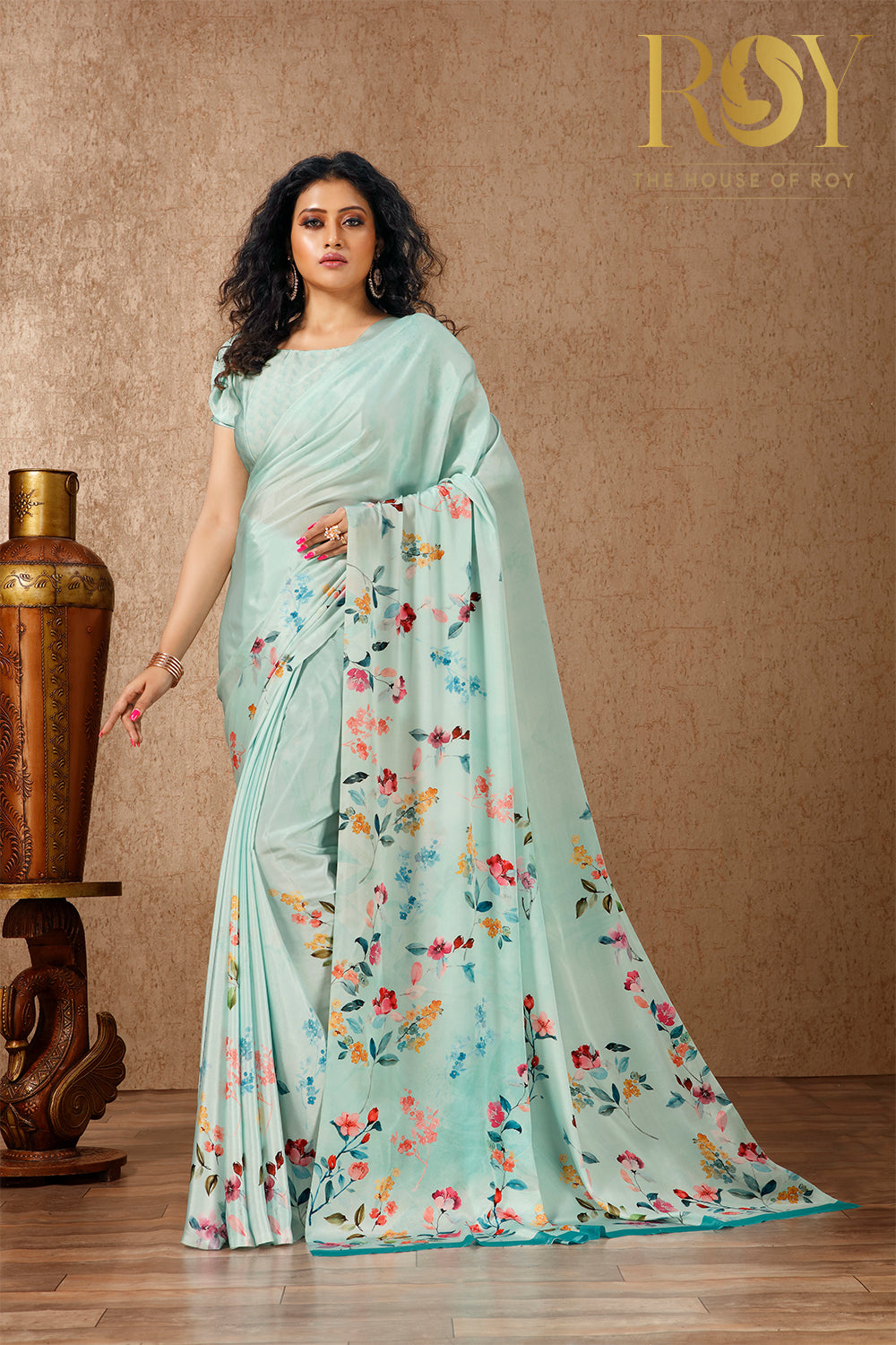 printed-soft-crepe-saree-green-color