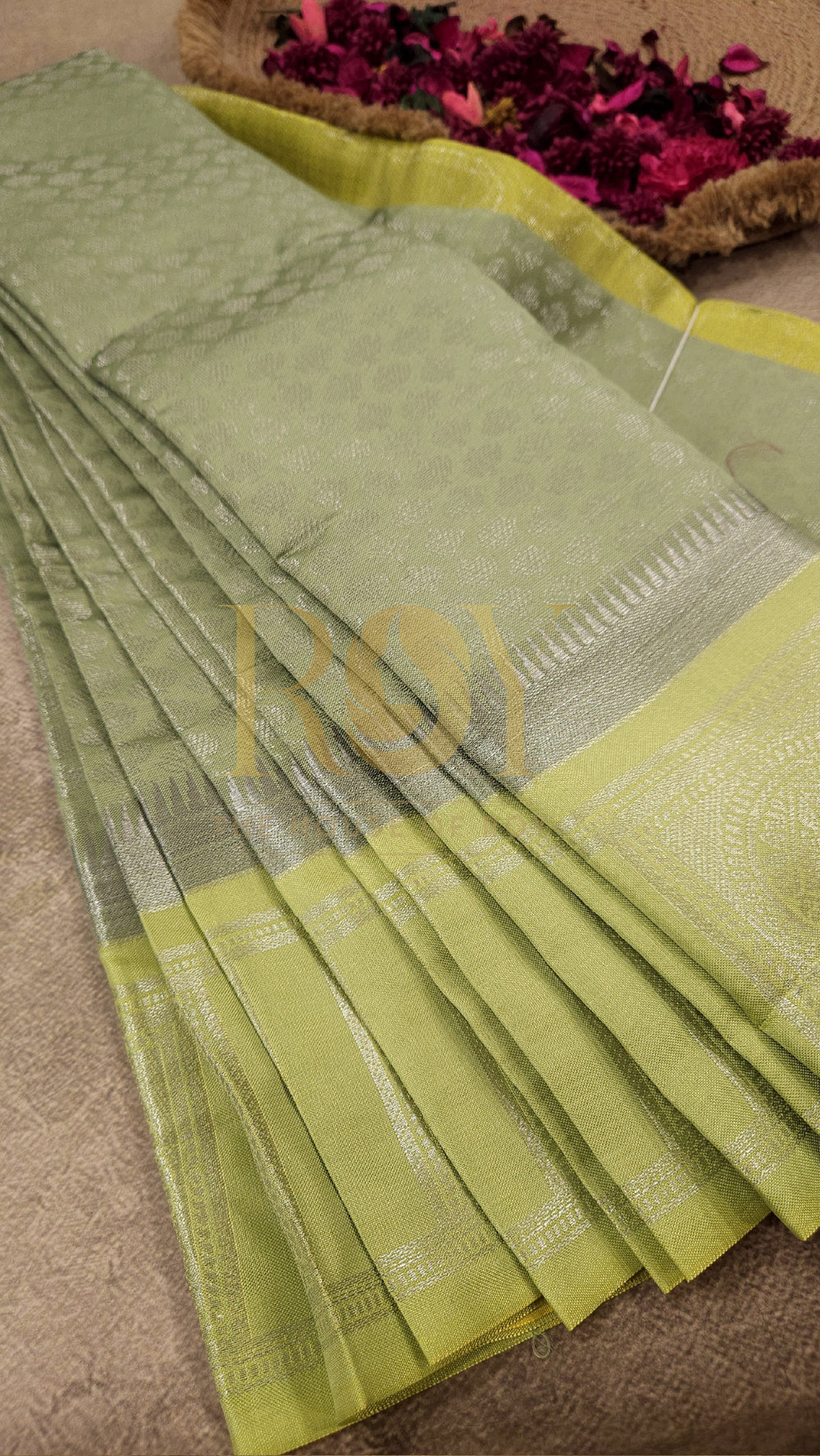 Sage green Mix silk saree