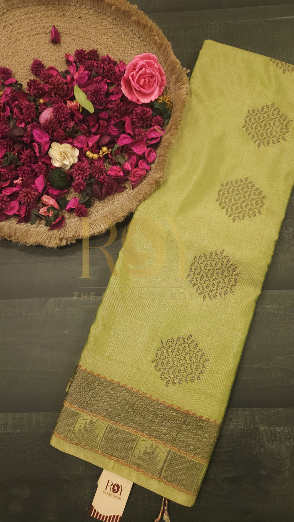 Soft Silk cotton Saree Lime green