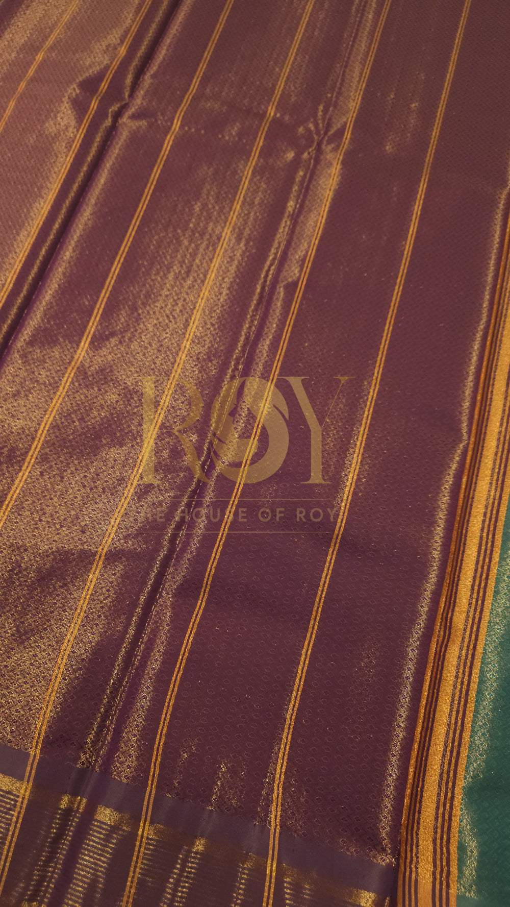 Tissue kanchi Silk Saree Peacock blue