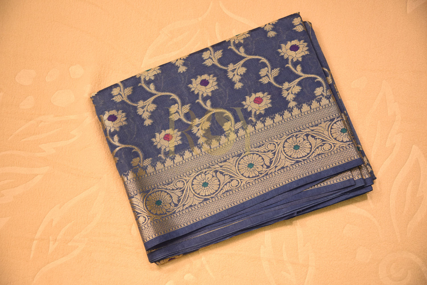 BANARASI BLUE SILK COTTON