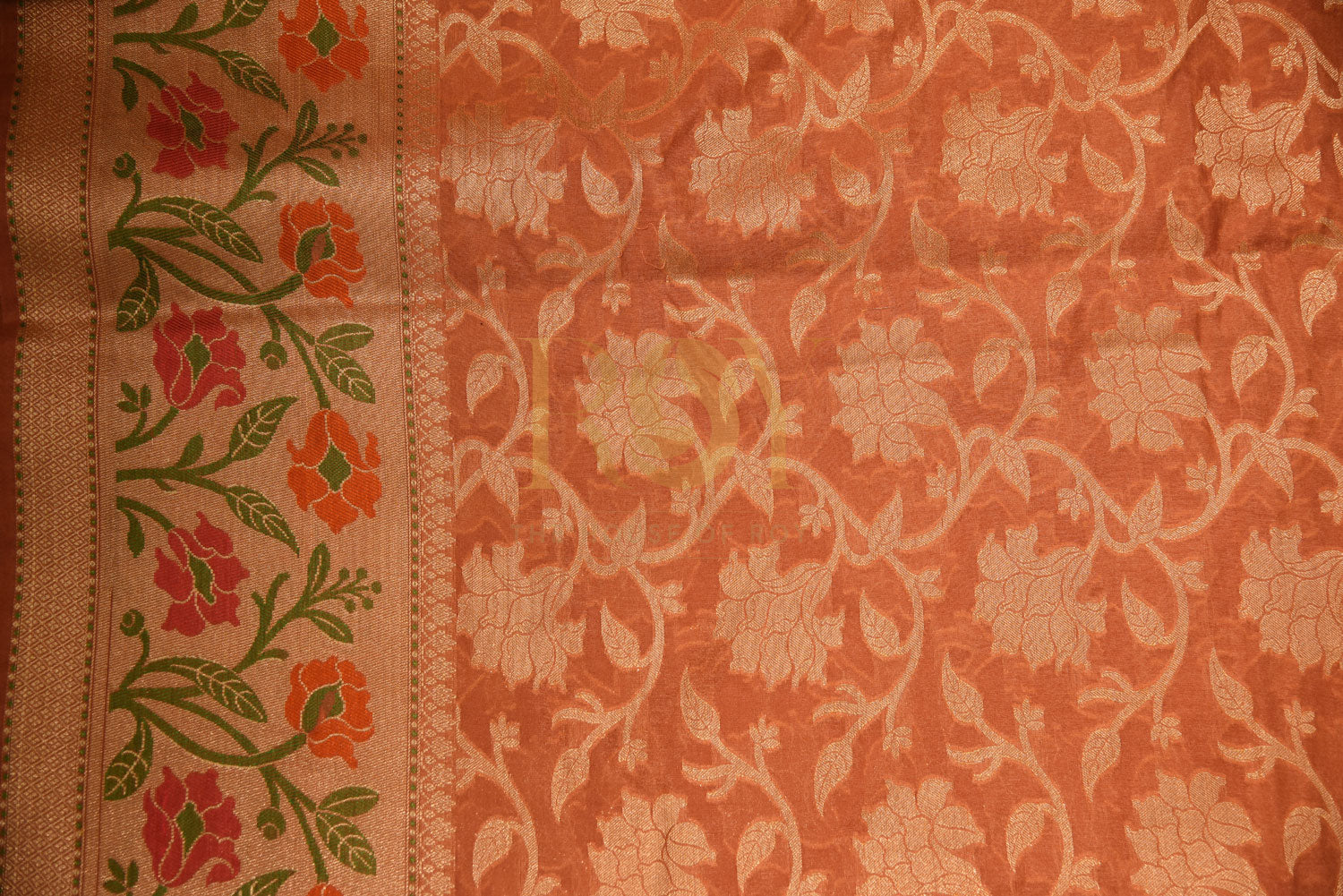 BANARASI  PEACH SILK COTTON