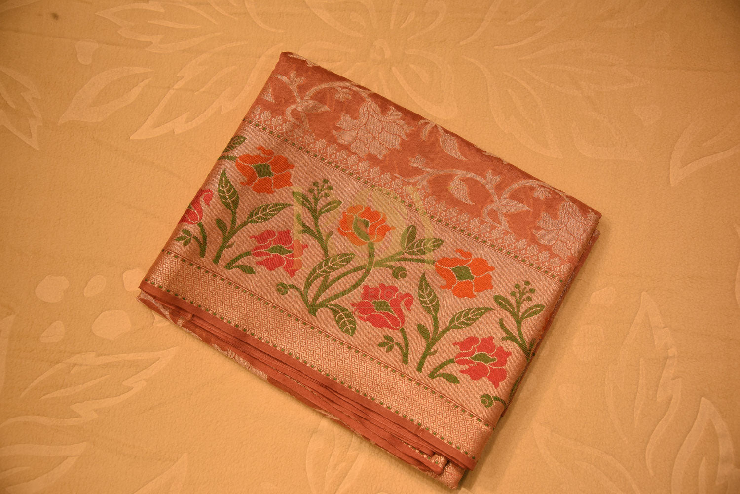 BANARASI  PEACH SILK COTTON